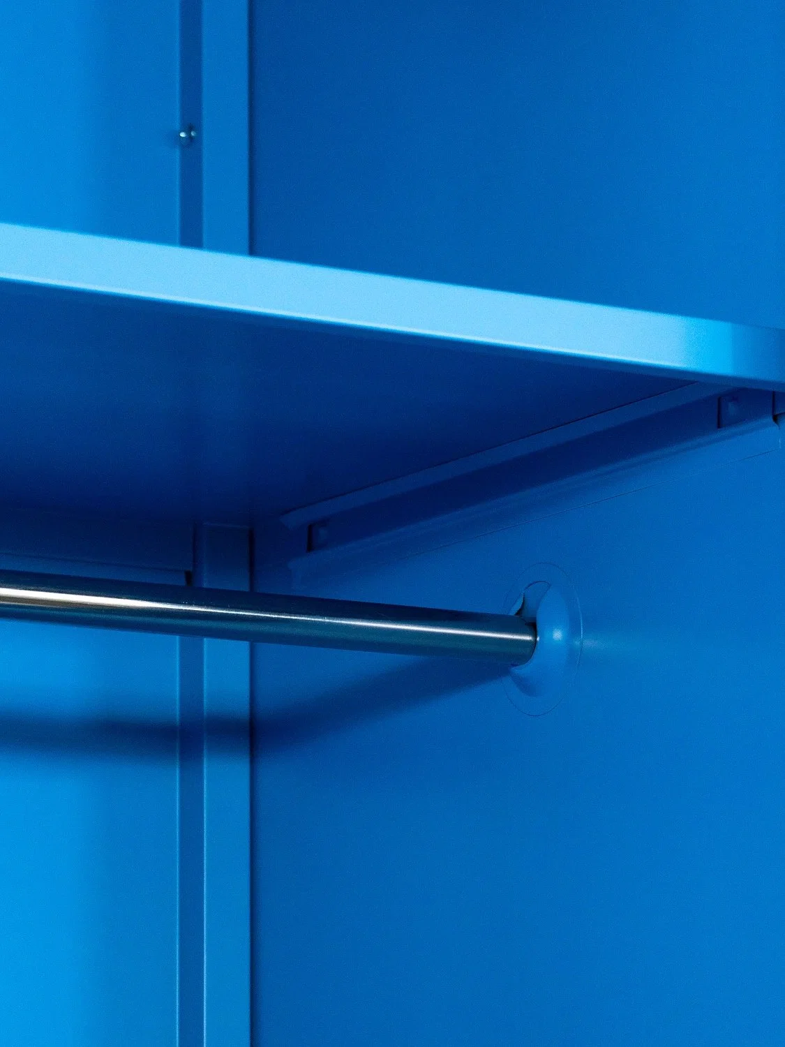 Blue Metal Home Furniture Storage Alimirah com prateleira e pendural