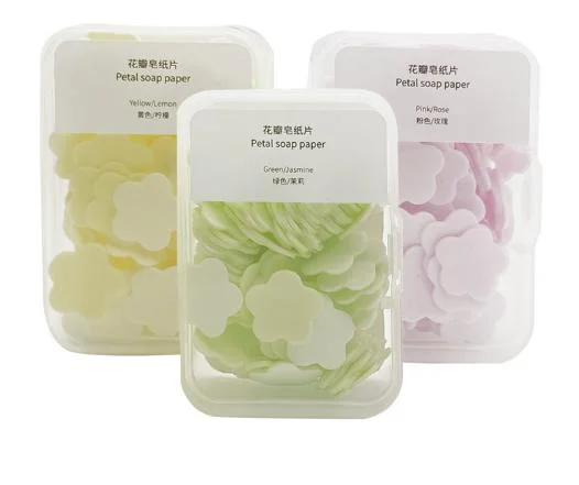 Quality Mini Portable Disposable Toilet Flower Paper Soap Paper Sheets