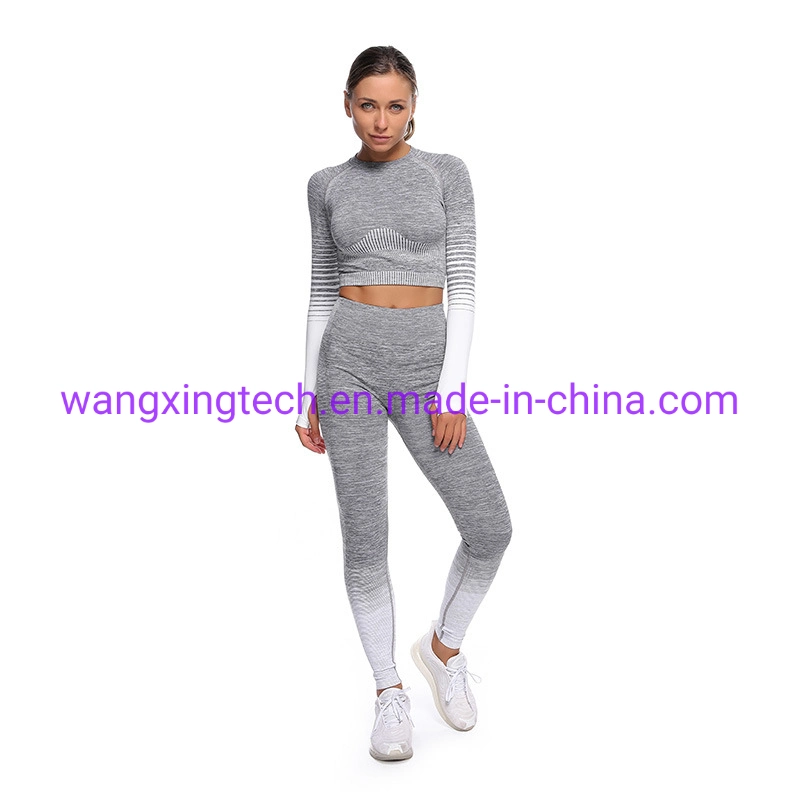Wholesale/Supplier Seamless Yoga Clothes Two-Piece Suit Female High-Waist Butt-Lifting Quick-Drying Fitness Pants Tight Elastic Yoga Clothes