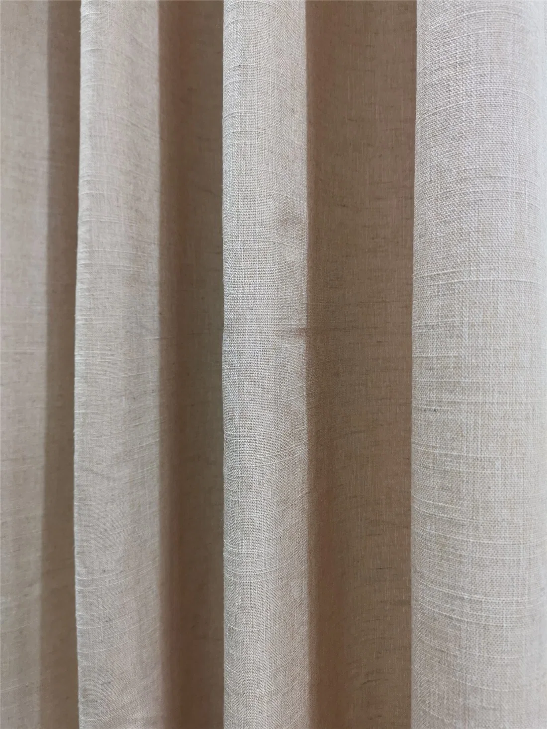 100% Poly Slub Structure Linen Like Solid Curtain