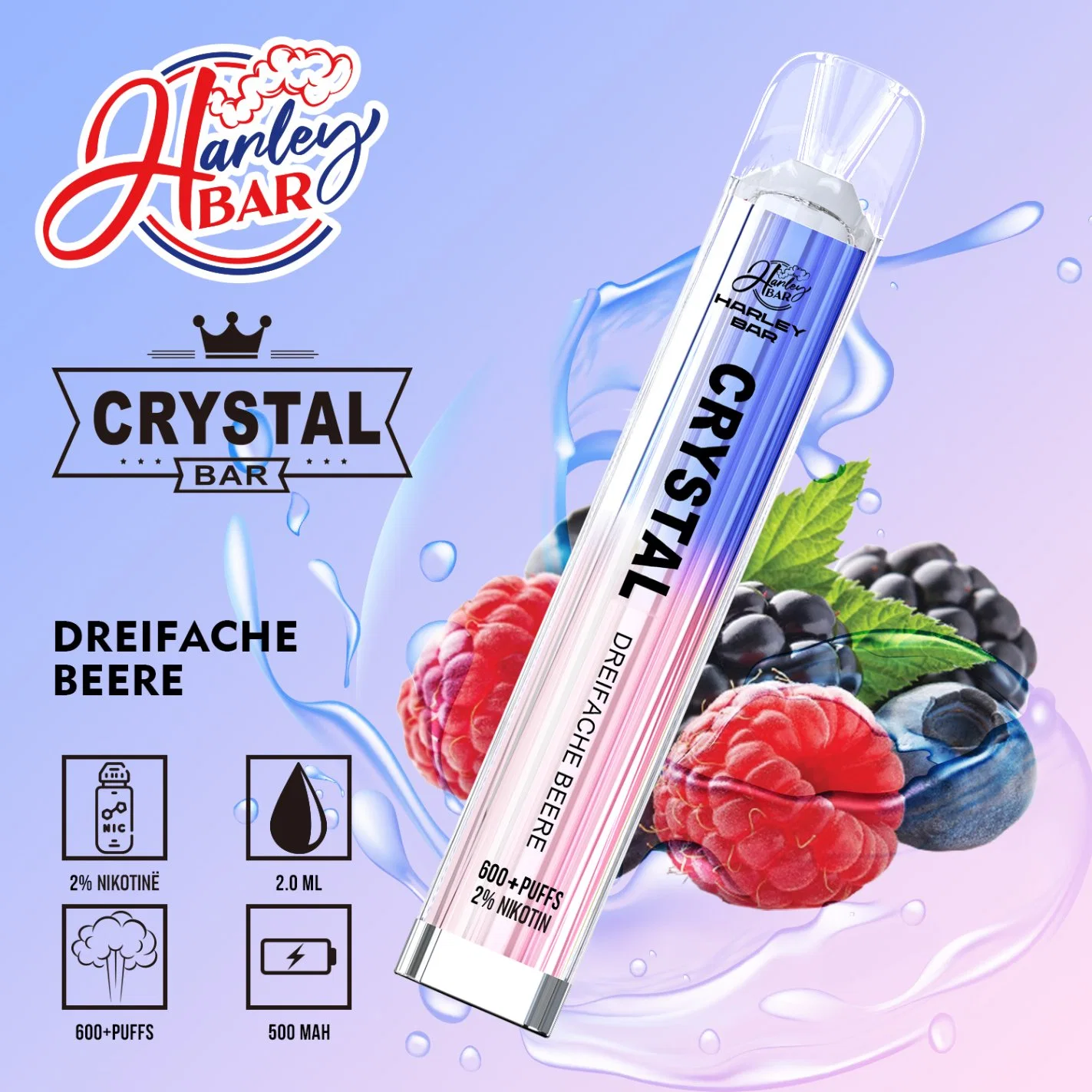 VAPE Salto Cristal 600 Puff Bar 2ml malla Bobina Sky E CIGS personalizada