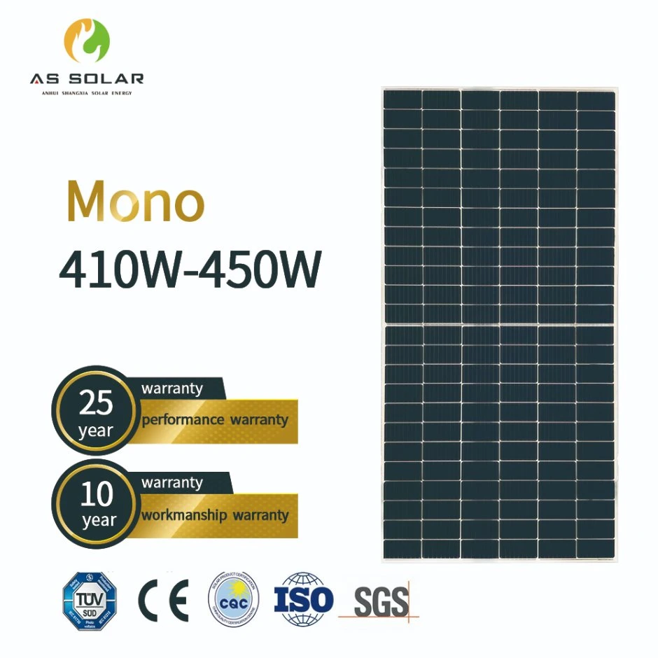 Paneles solares de alta calidad PERC Mono 400 vatios 410 vatios Media celda 144 células Panel Monocristalina Solar