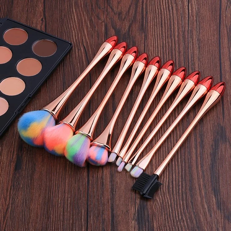 New Fashion Design Beauty Slim Waist Brushes 10PCS Makeup Brushes Set Slim Cosmetic Tool Make up Kit