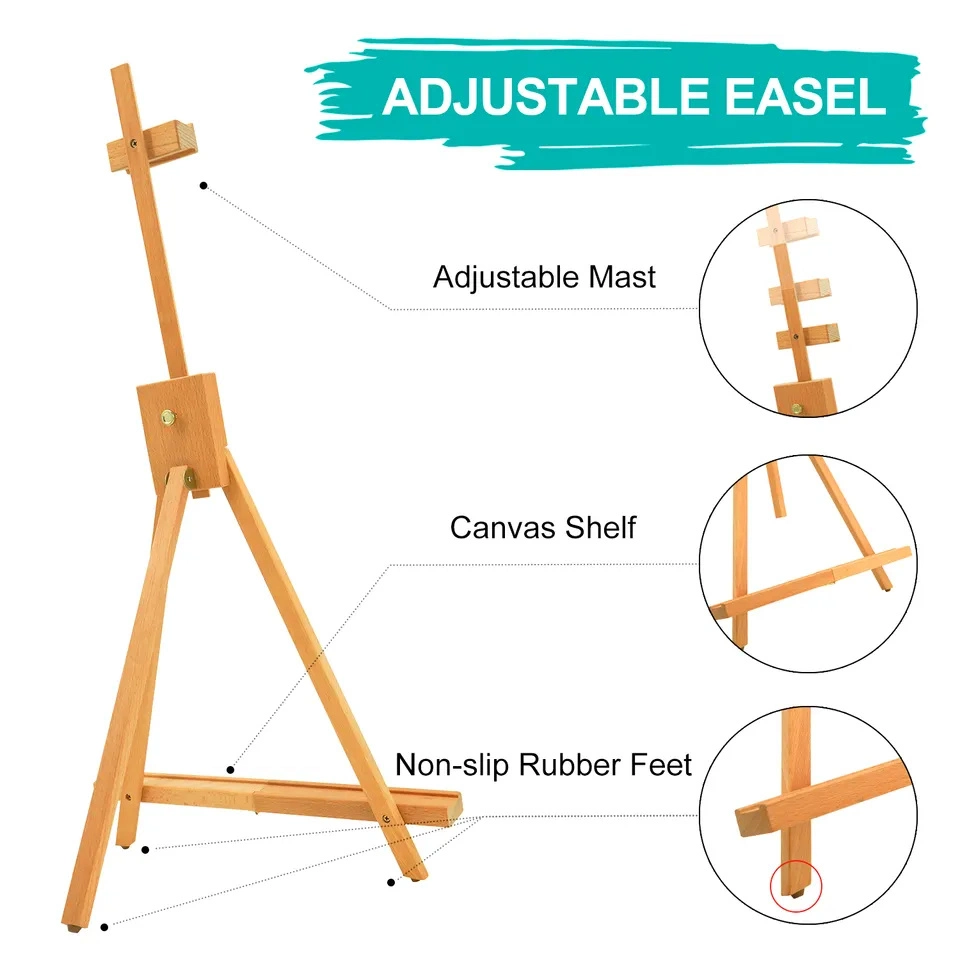 Vente à chaud portable trépied réglable a-Frame Table en bois Art Easel pour Enfants