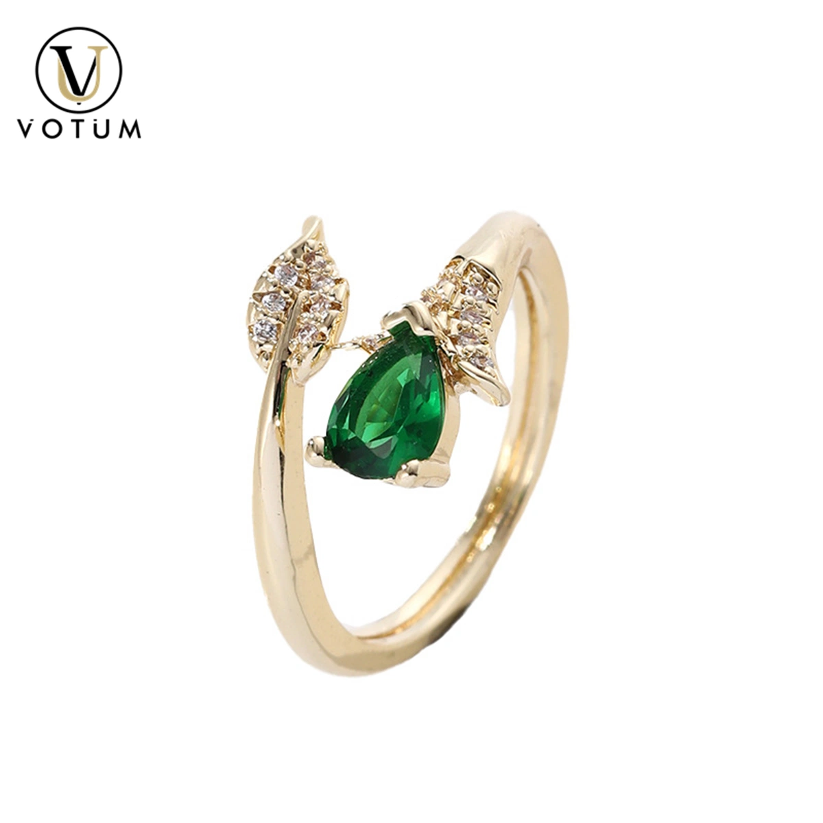 Votum Factory Personnaliser Wholesale Crystal 18K plaqué or S925 argent Bijoux faits main en forme d'anneau