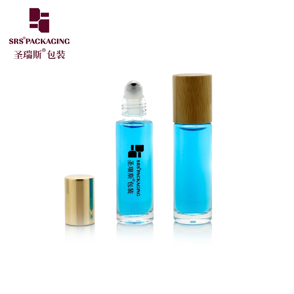 SRS Glass Roll On Bottles 15ml Bamboo Cap Roll On Container For Essential Oil 2021 New Style