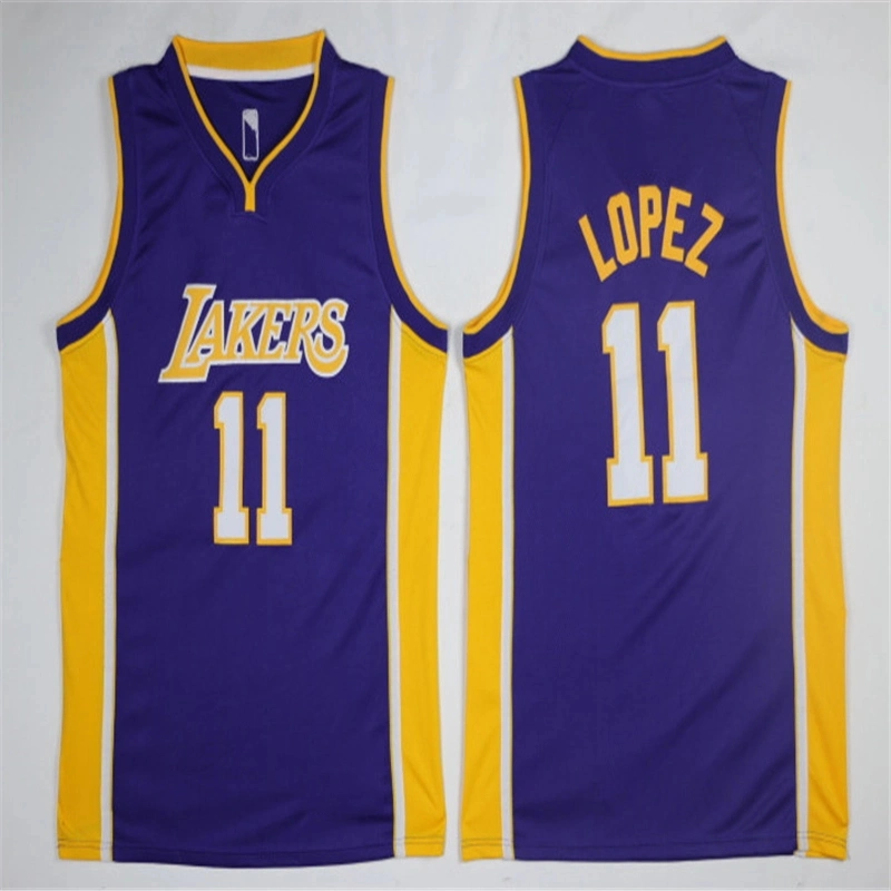 Barato la Lakers Ball López Johnson Rondo Camisetas de baloncesto cosidas