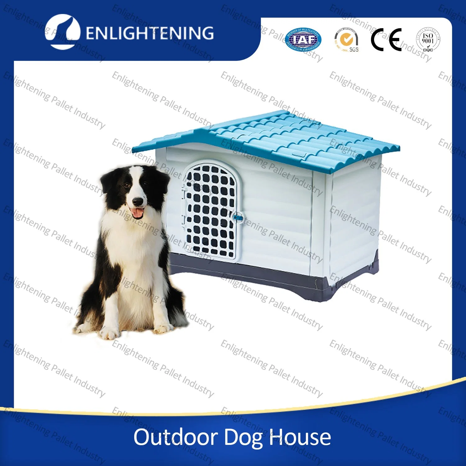 Plástico de color personalizado resistente al agua en el exterior de la jaula para mascotas criadero de perros gato casa