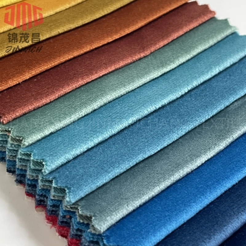 Wholesale/Supplier Plush Polyester Knitting Fabric 100% Polyester Holland Velvet 240GSM Plain Dyed Colorful for Home Textile Curtain