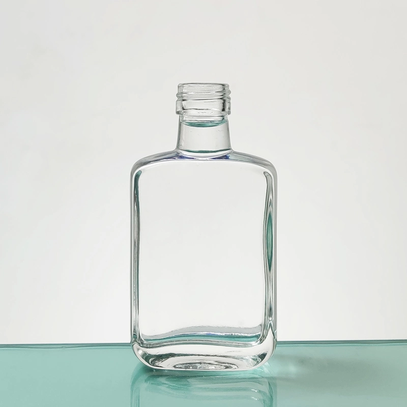 Empty Mini 50ml Miniature Glass Flask Whisky Alcohol Glass Bottle with Screw Cap