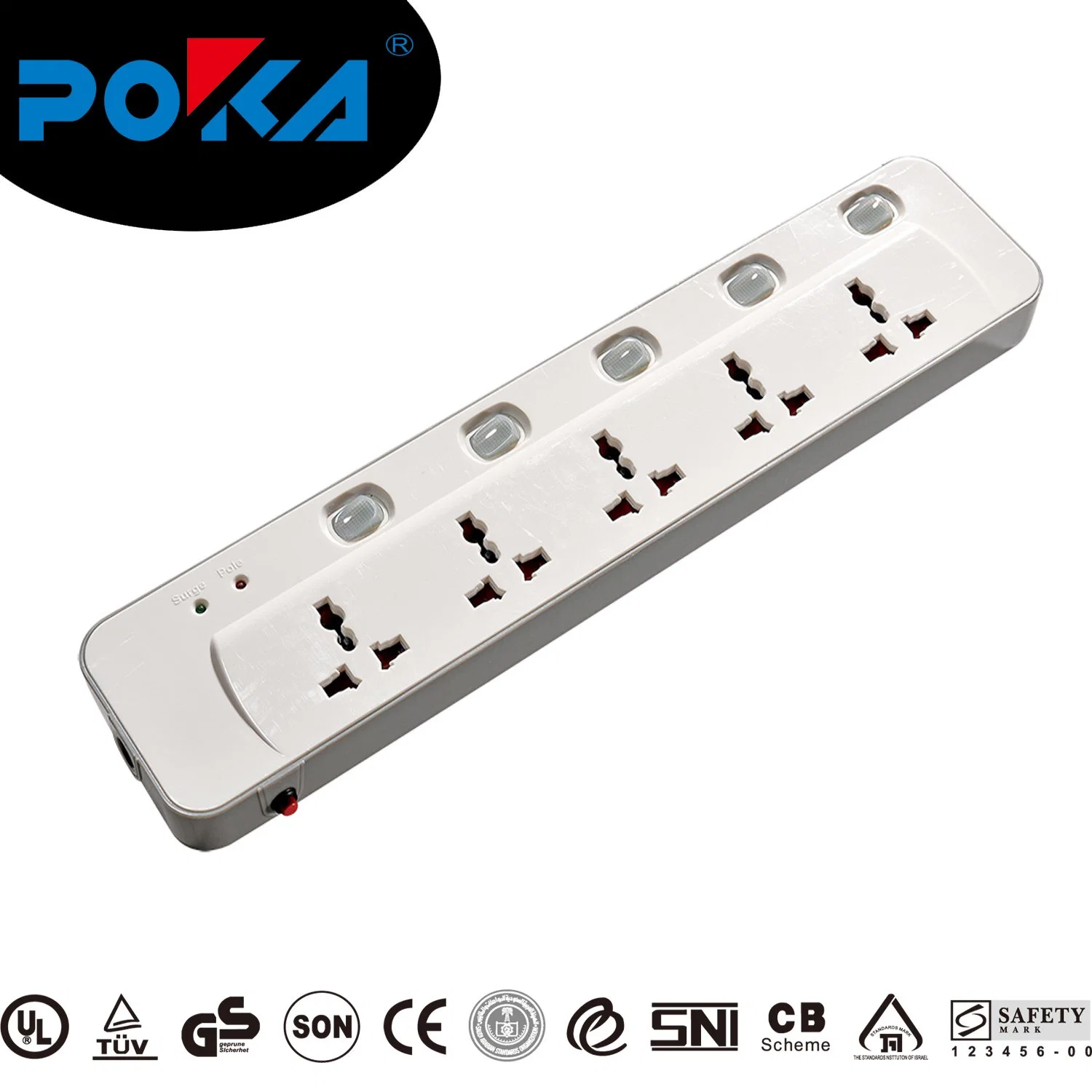 IP44 1.5 Meter Poka 1PC/Blister Card, 24PCS/Carton Master Slave Socket Extension Strip