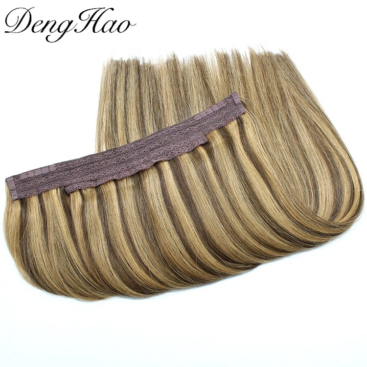 Brazilian Double Drawn 100% Remy Human Hair Halo in Hair Extension