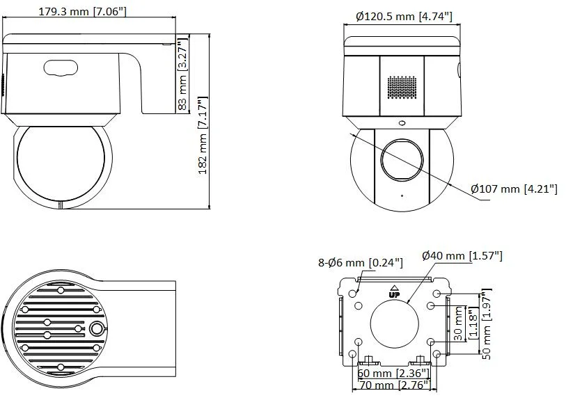 Hikvision OEM 3-Inch 4 MP 4X Zoom IR Wi-Fi Mini PT Dome Network Camera Ds-2de3A404iw-De/W (S6)