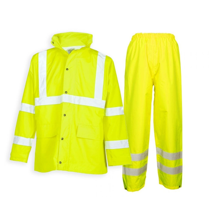 Hi Vis Waterproof Raincoat Reflective Workwear Working Wear Safety Suit