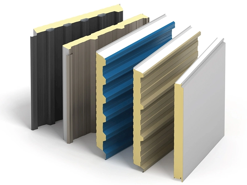 Couleur aluminium/acier galvanisé 0.5mm/0.6mmThermal acoustique 50mm/60mm/80mm/mm/100mm extérieur intérieur EPS Panneau sandwich mousse/pu/IRP/Rockwool/laine minérale