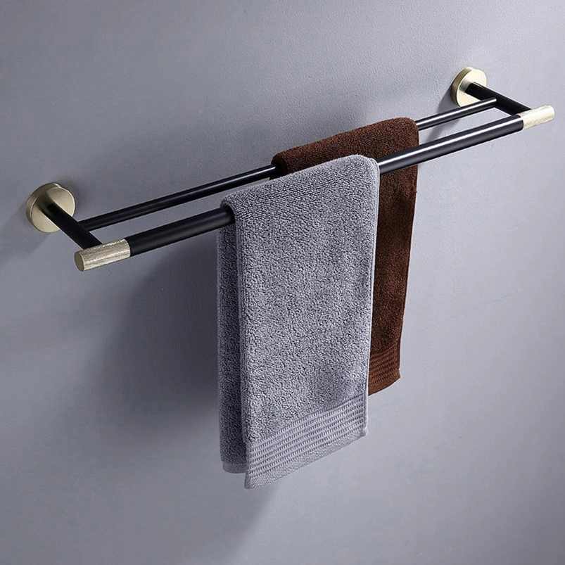 Elevate Your Bathroom Experience with The Durable Double Wall Mounted Towel Hanger Hand Bar Towel Rack Bathroom Accessories