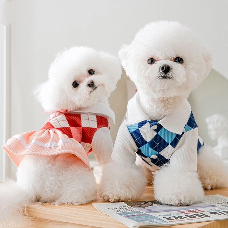 نمط المدرسة تصميم جديد لطيف ملابس الكلب الأميرة ملابس الكلب فساتين منتجات الحيوانات الأليفة