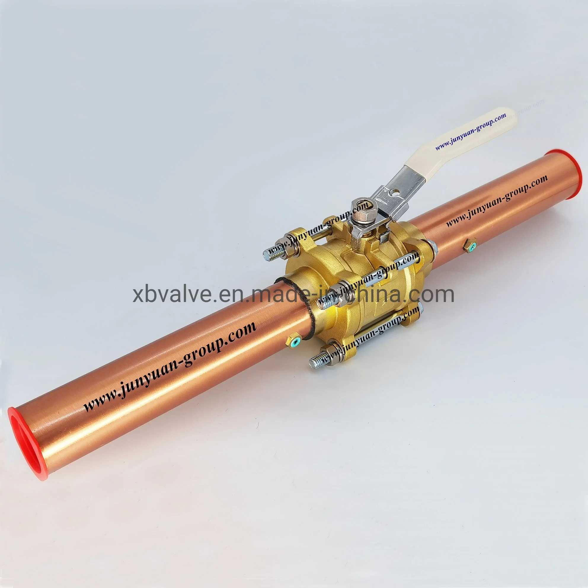 600wog Medical Oxygen 3PCS Brass Ball Valve with Copper Tube