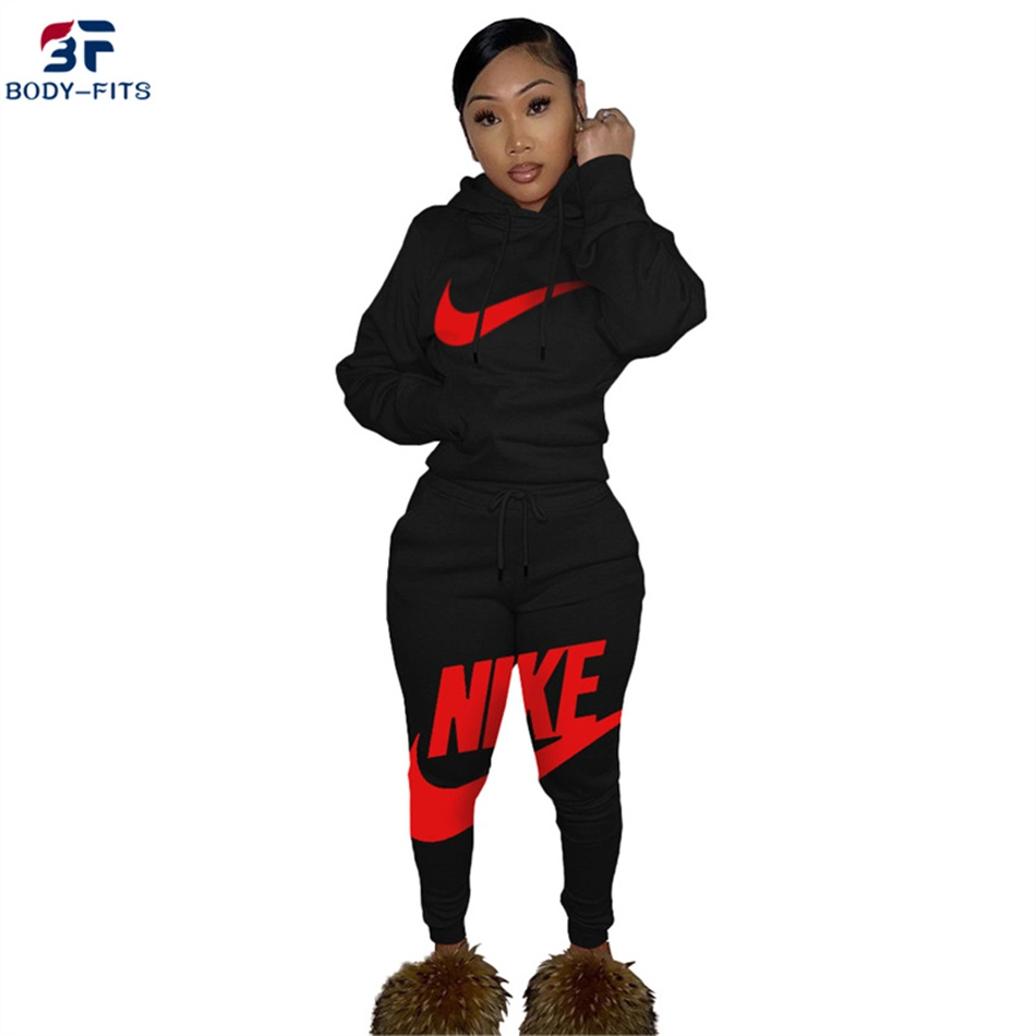 Custom Women Brand Casual Sports Hoodies Set 2 Piece Jogging Suit