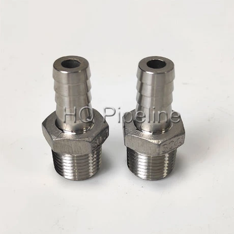 Stainless Steel Nipple Hydraulic NPT Threaded Pipe Fitting Machined From Investment Casting