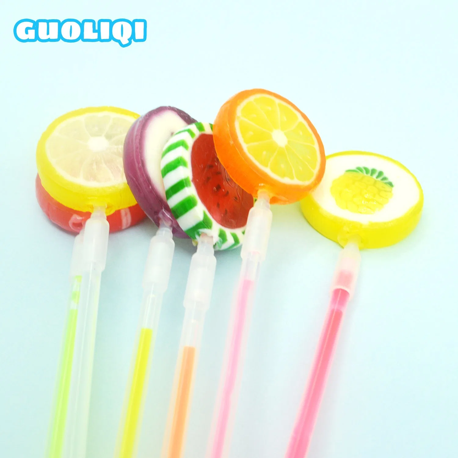 La fábrica de dulces de frutas variadas plano rotacional de la Navidad Lollipop