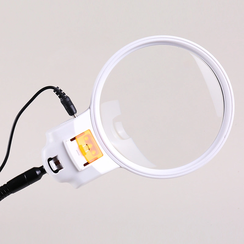 130mm Big Lens USB Cable Table Magnifier LED Light Desktop Magnifying Glass