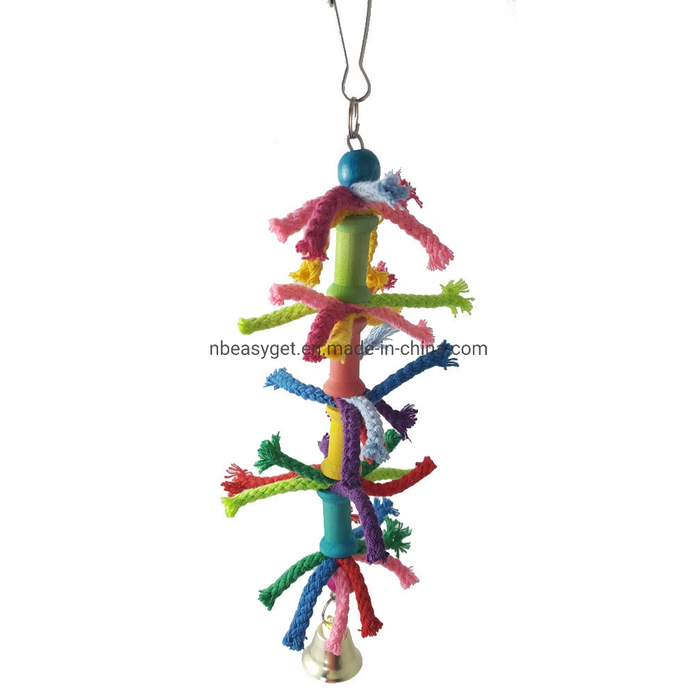 8PCS Bird Parrot Toys Swing Chewing Hanging Bell Cage Hammock Toy for Small Parakeets Cockatiels Conures Parrots Love Birds Finches Esg12584