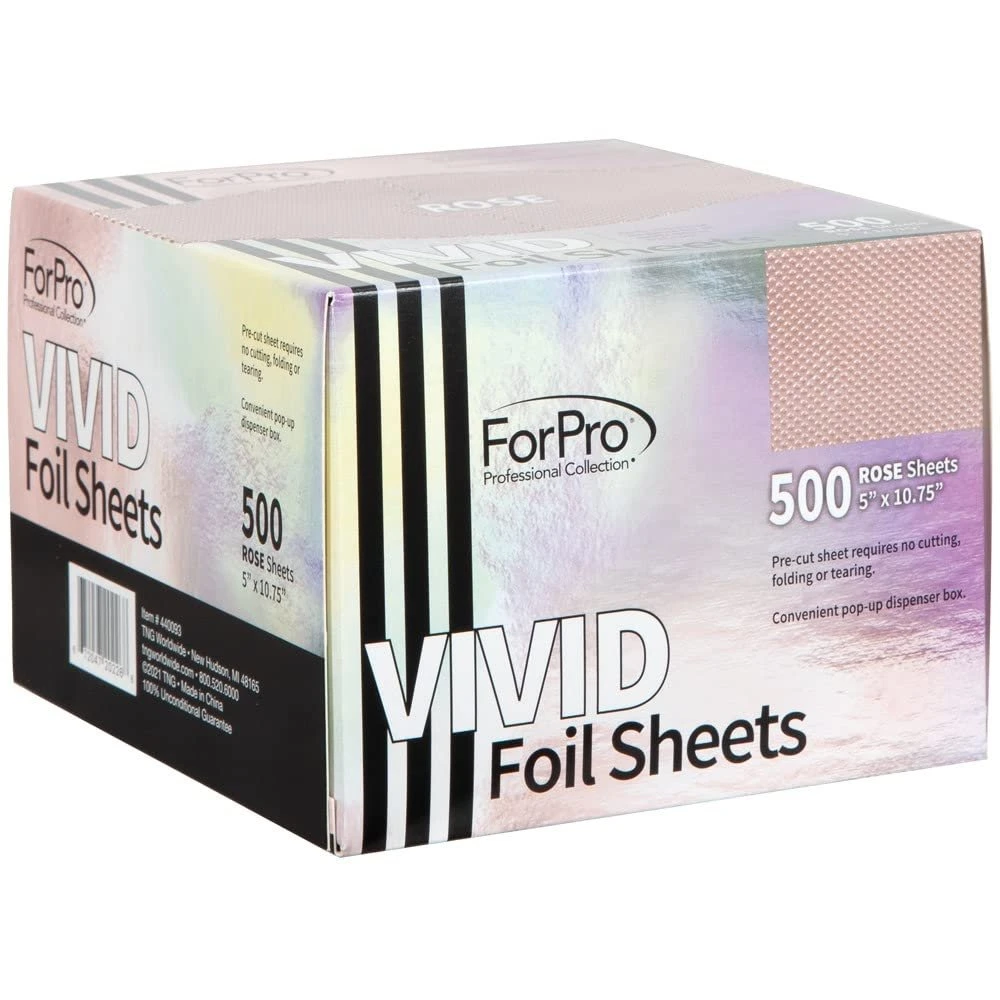 Embossed Foil Sheets 500s, Aluminum Foil, Pop-up Foil Dispenser, Hair Foils for Color Application and Highlighting Services, Food Safe, 5 X 11