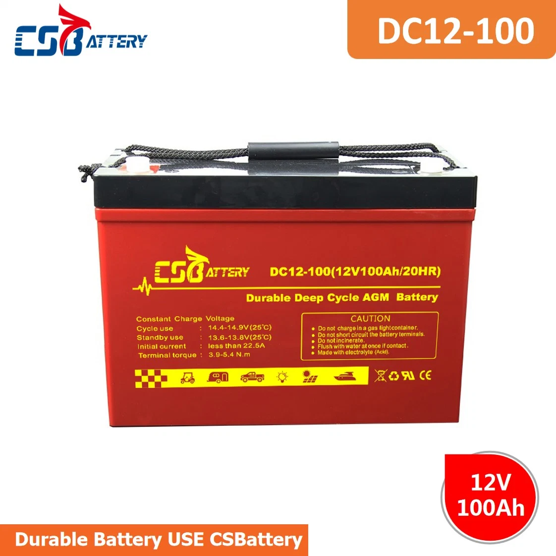Csbattery 12V 100ah CE/ISO/UL Certificated VRLA Sunny Battery for UPS/Pump/Solar Powered-House-Monitor-System/Vs: Aokly/Narada/Csf