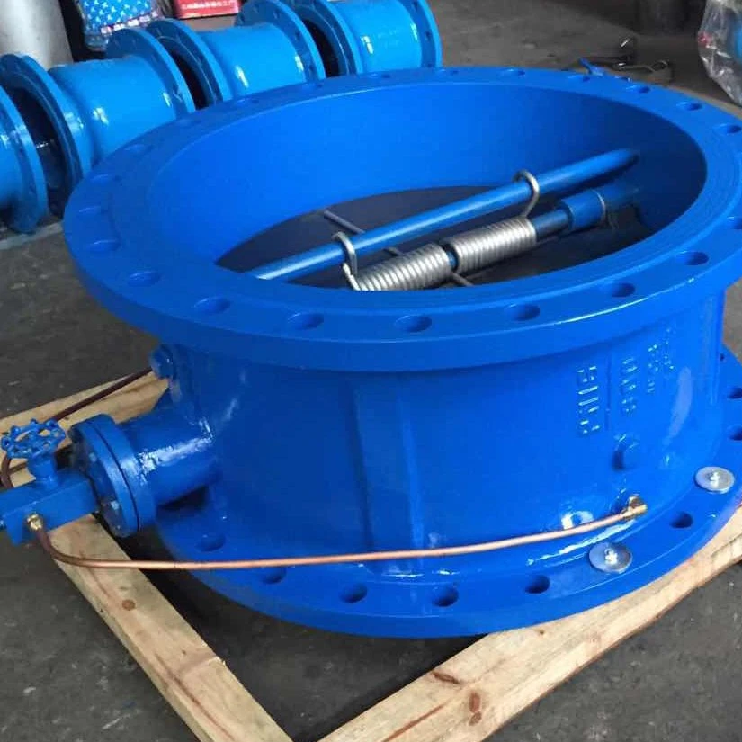 Adjustable Hydraulic Double Disc Spring Loaded Pipe Butterfly Check Valve with Buffer Device