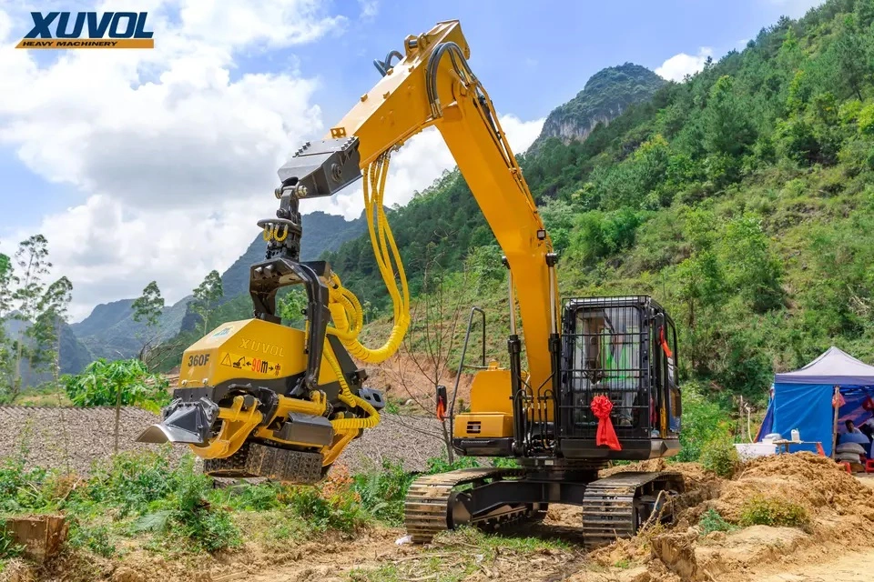 China Equipos de registro de nuevo bosque Xuvol Wyj360f con el segmento de la máquina de registro libre de corte CABEZAL DE COSECHA FORESTAL