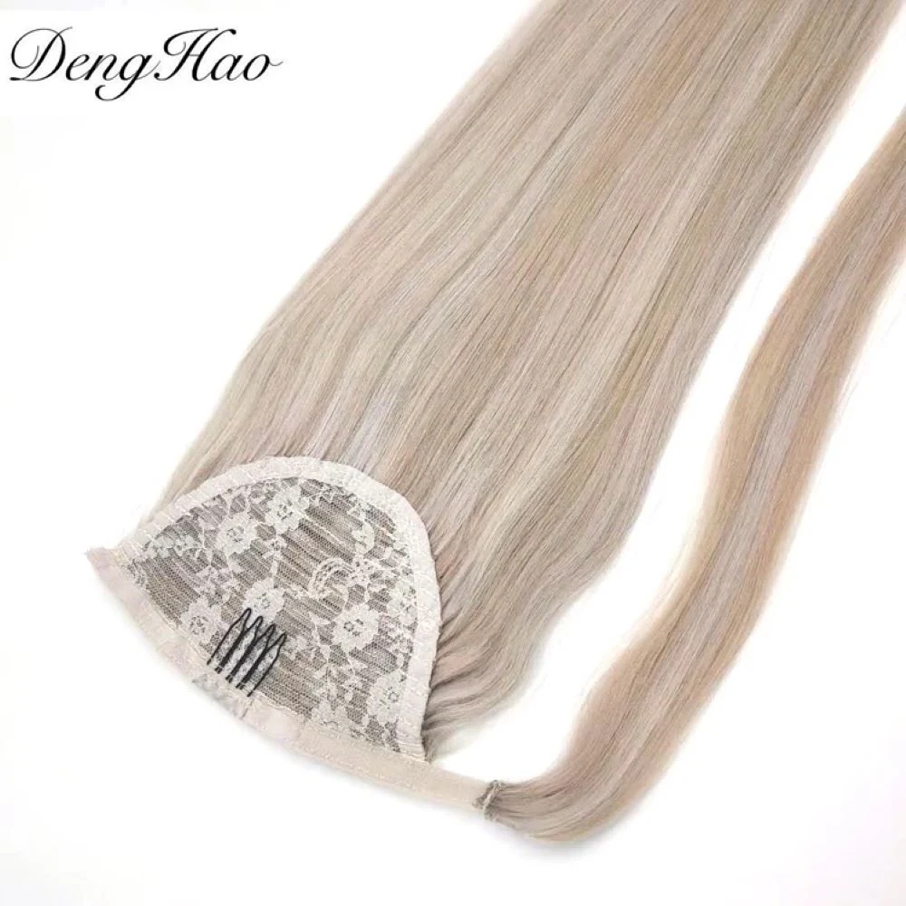100% cheveux humains cheveux vierges couleur Blonde Claw synthétique clip Queue de cheval onde haute extension femme