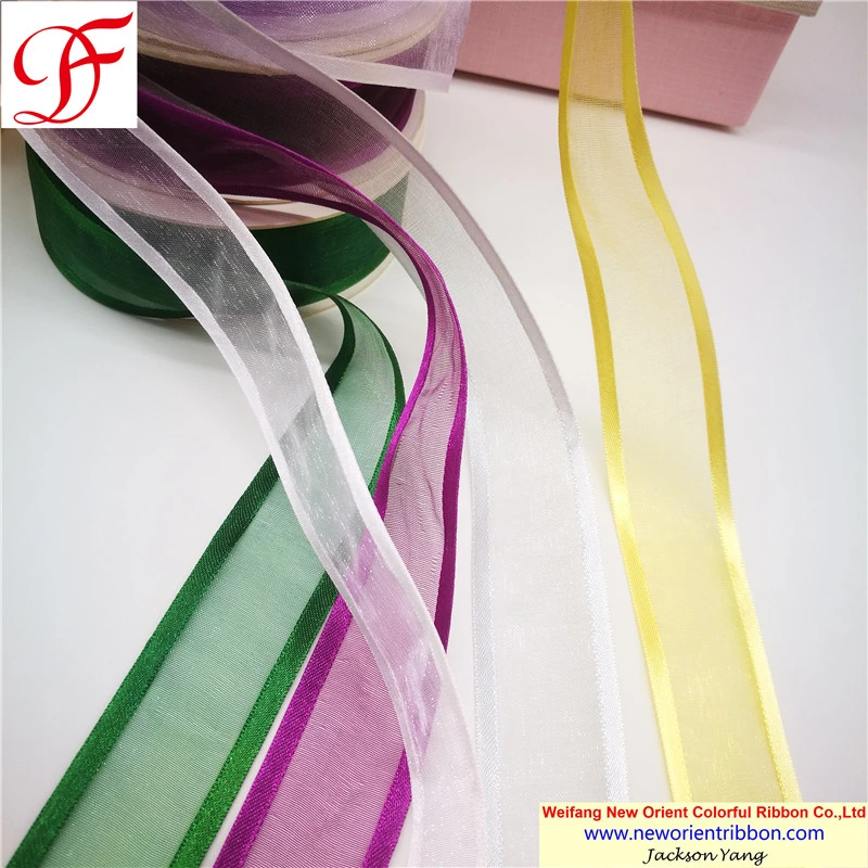 Export 100% Nylon Sheer Organza Ribbon with Satin Edges for Gifts/Wedding/Wrapping/Party Decoration/Christmas/Packing/Garment