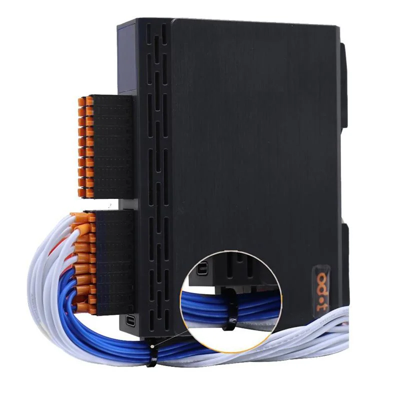 Modbus-TCP Slave-IO-Lösung, 2-4 E/A-Steckplätze, Federklemmen, Dual Ethernet-Port, LED-Bildschirm, 24VDC