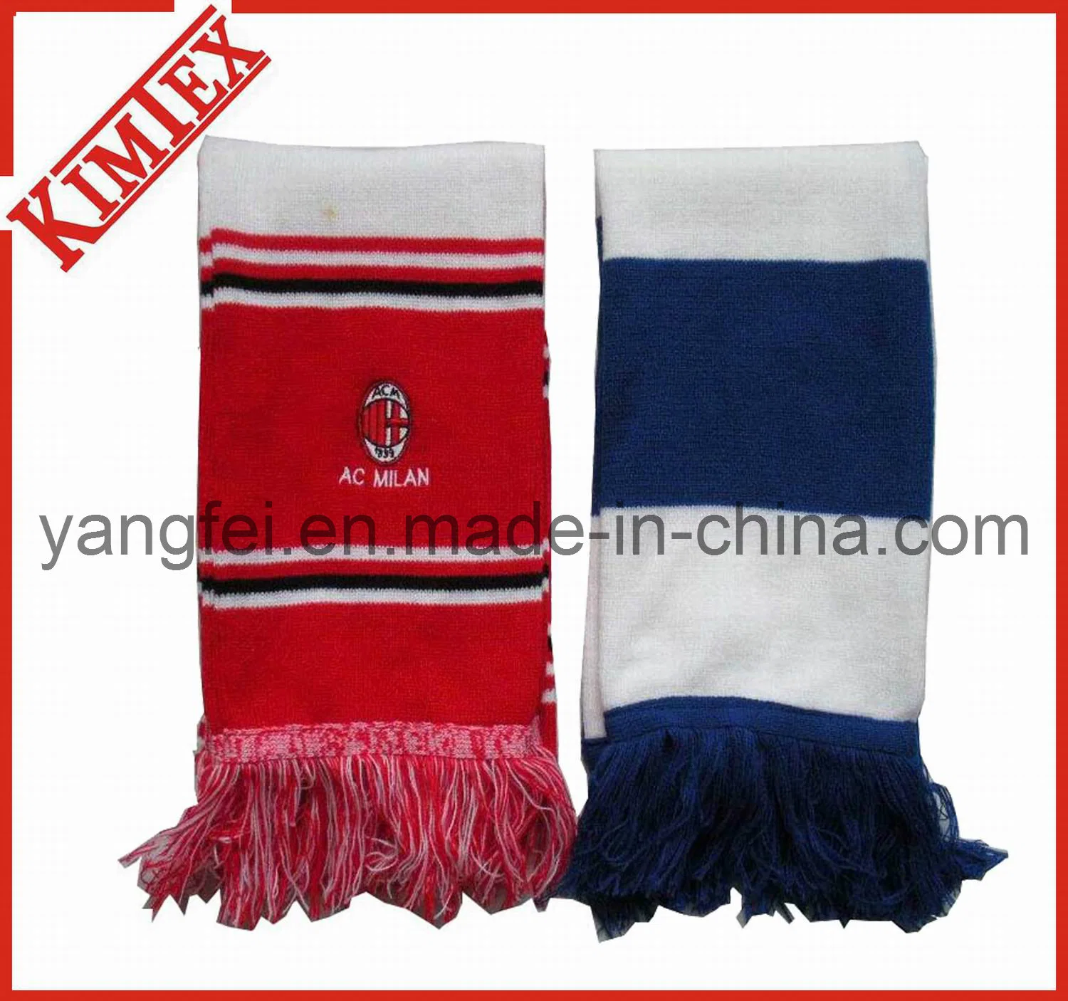 100% Acrylic Knitted Custom Woven Sports Scarf