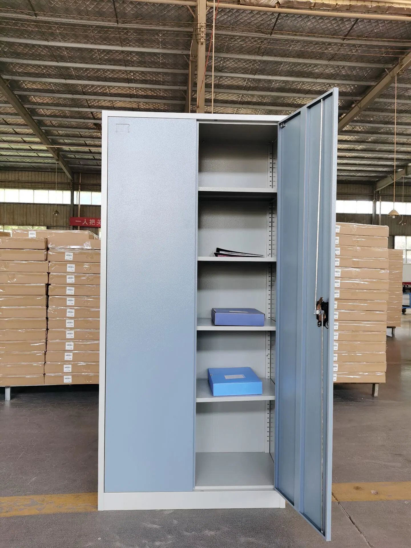 Jas-008 Armoire de rangement de bureau en acier à deux portes battantes en métal pour meubles de bureau