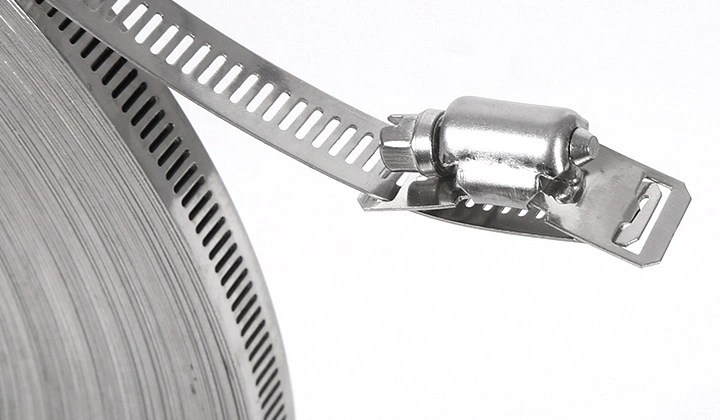 304 Stainless Steel Self-Made American Style Throat Hoop Holding Hoop Large Pipe Clamp Through Hole Steel Belt Hoop Coil Binding Belt