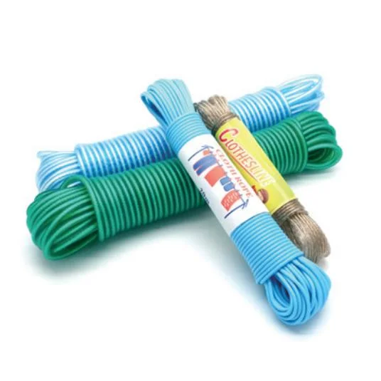 PVC Clothes Line Blue Color mit Polyester Multifilament innen für Hängend im Freien, 3 mm x 20 m.