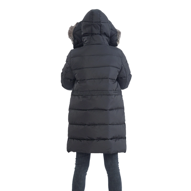 Bechance Hooded Zipper Black Women Down Jacket