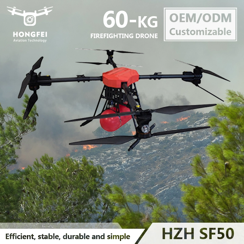 Drone with Autonomous Flight Function Hongfei 75 Mins Endurance Lifting Customizable Long Range Heavy Load Firefighting Drone Uav