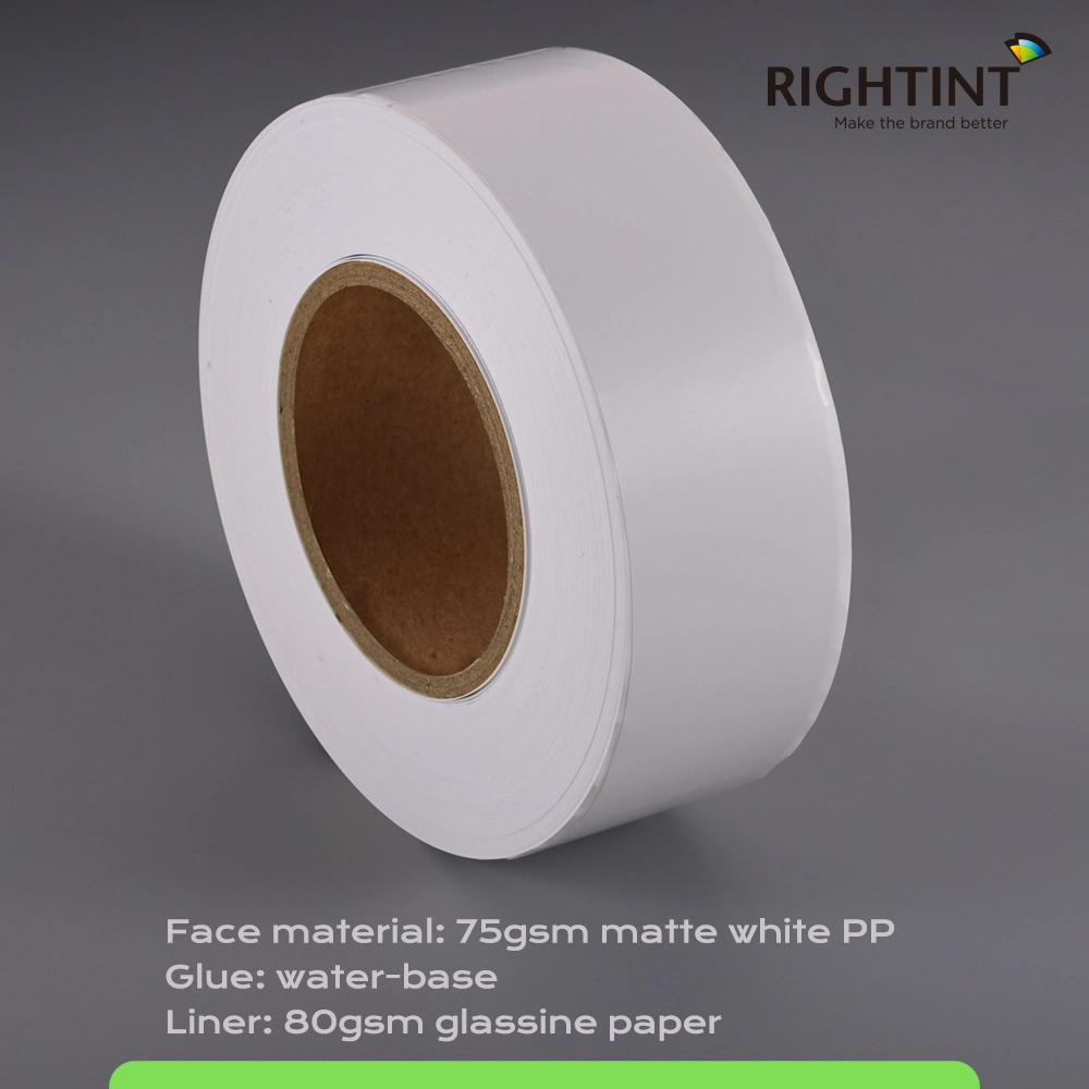 PP 75GSM Matte White Rightint Carton Pre-Cut Rolls Label Sheet