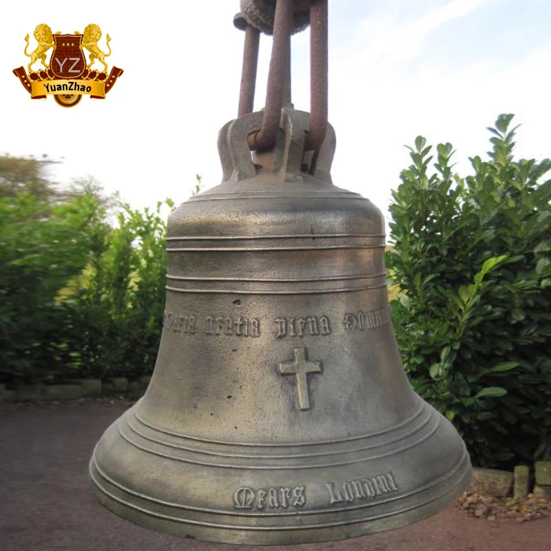 Large Outdoor Temple Hanging Metal Casting Bronze Church Bell Sculpture for Sale