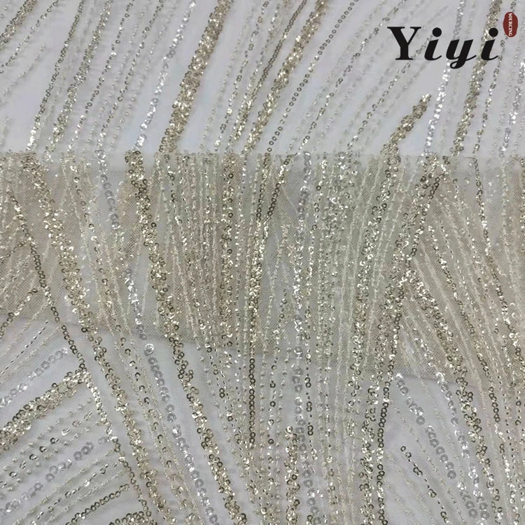 OEM Wholesale Wedding dentelle mariée broderie tissu perles Sequins Français Dentelle Tulle dentelle tissu broderie