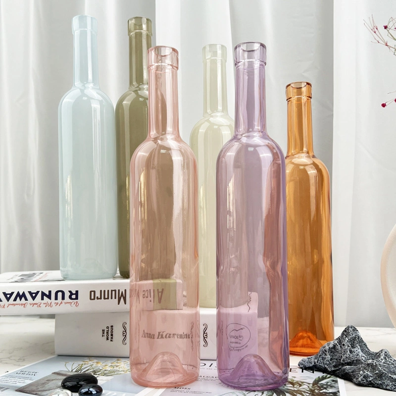 New Wine Glass Bottle, Craft Factory Liquor Fruit Vodka Bottle with Cork