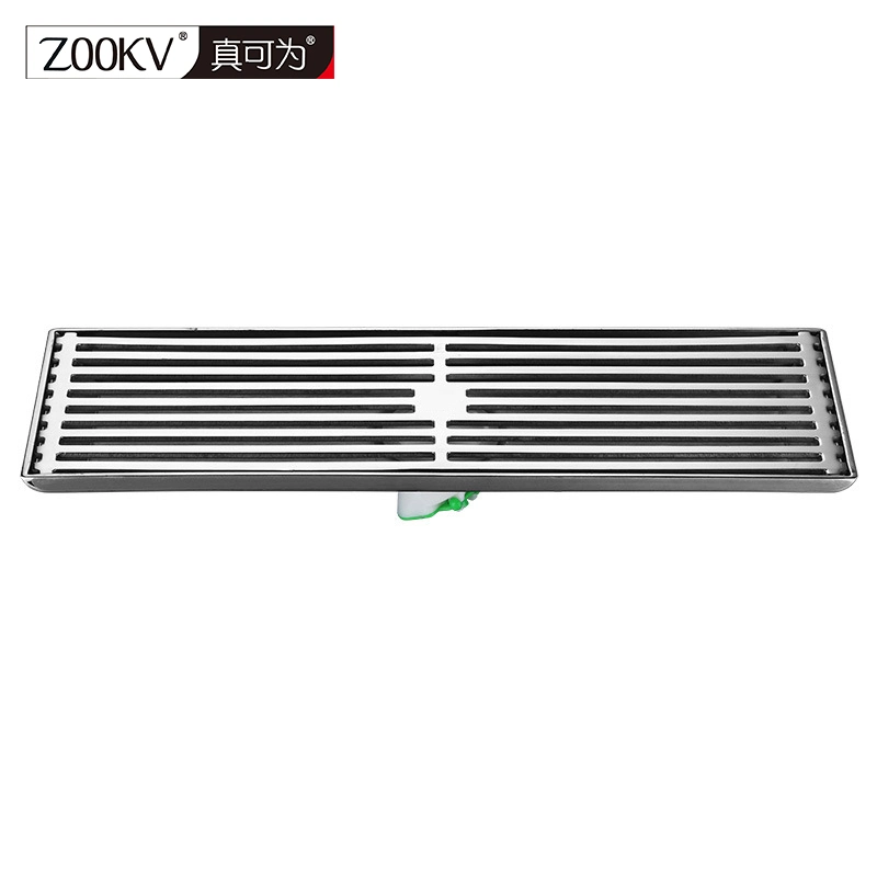 10*10cm Villa Bathroom DN50 201 Solid Stainless Steel Long Strip Floor Drain Toilet Shower Room Rectangular Odor Proof Floor Drain