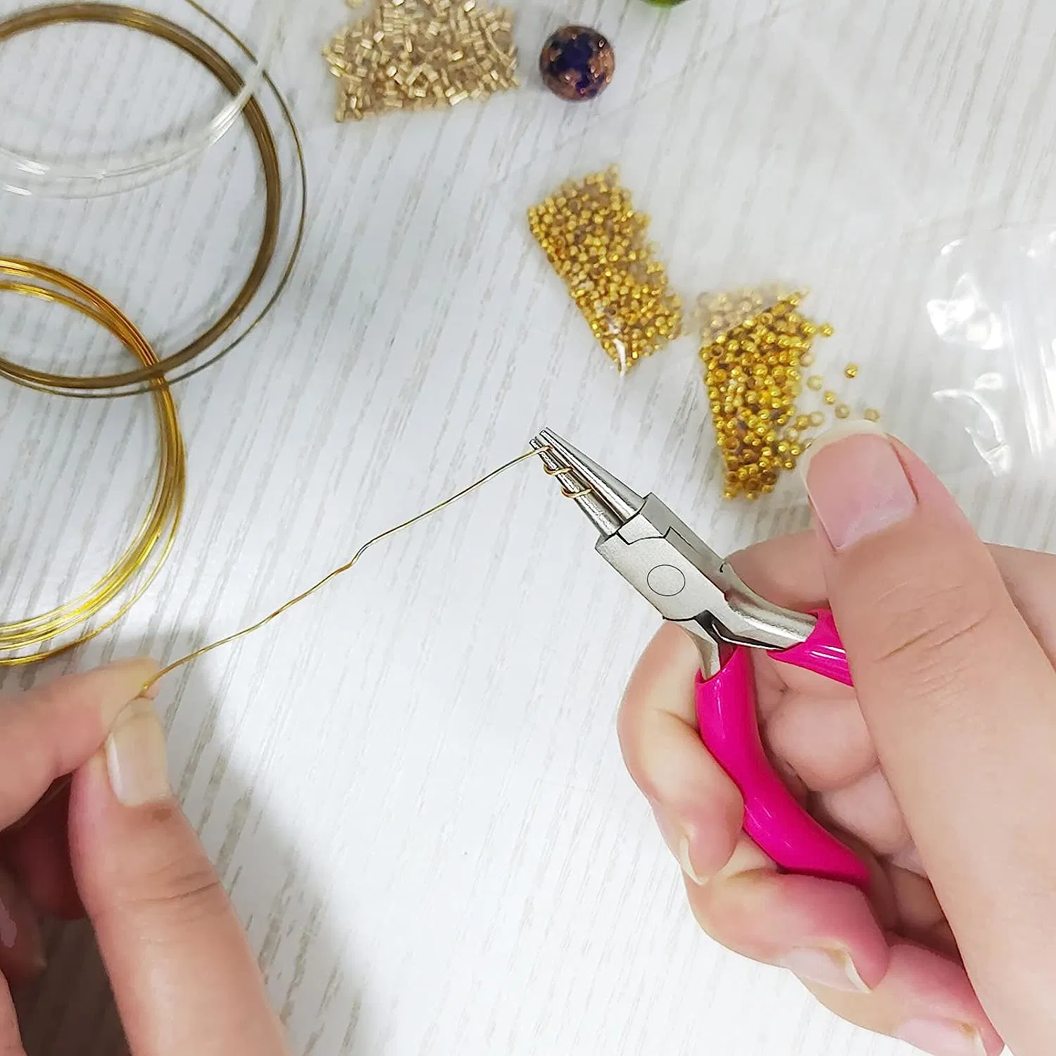 Alicate de 3 polegadas Mini-pontas redondas profissional com revestimento a níquel Para fazer jóias