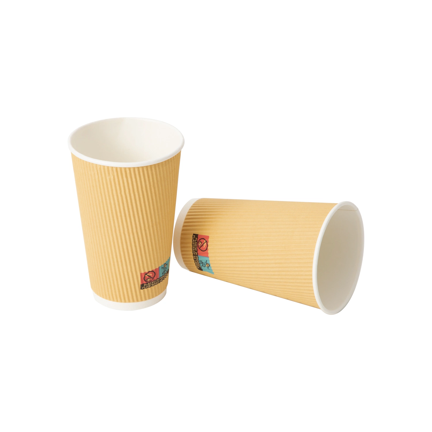 Full Size Customized Design Disposable Double Wall Ripple Coffee Tea Paper Cups