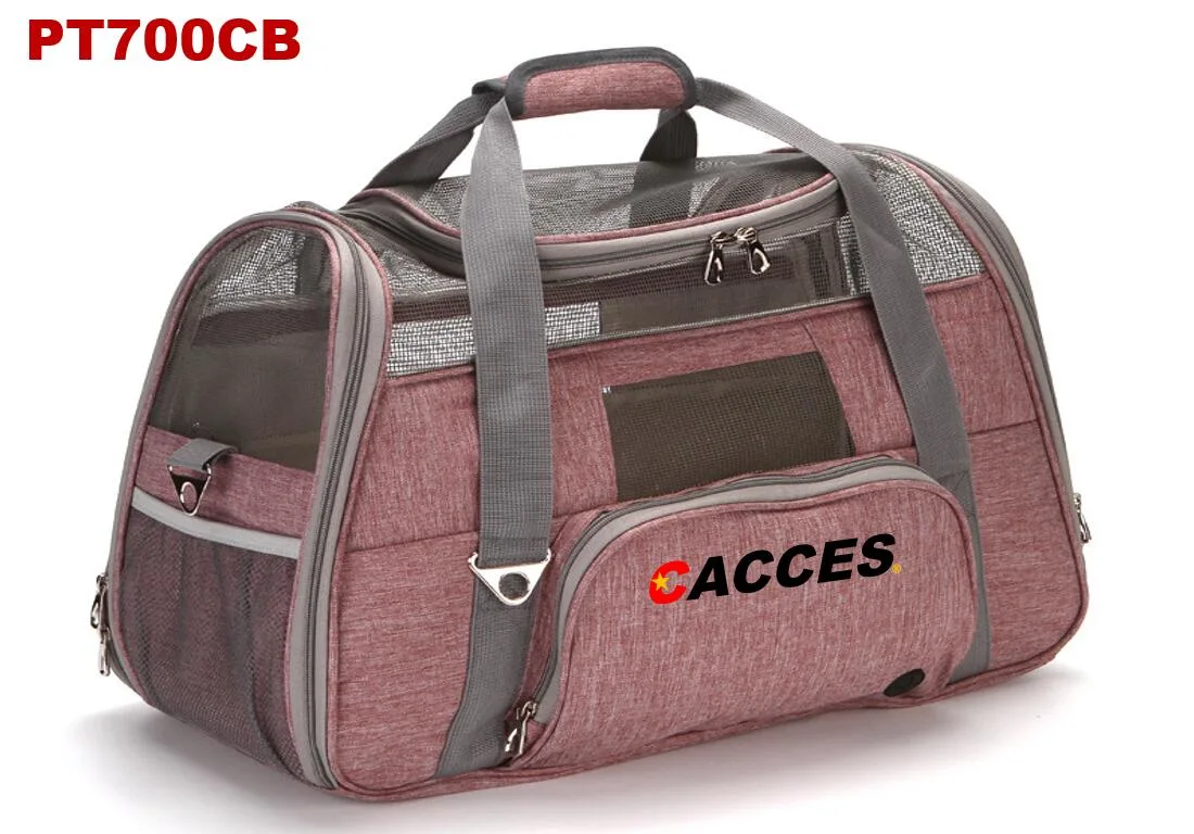 Cacces Airline Approved Soft-Sided Folding Pet Carrier,Hand&Shoulder Carry Portable Bag Home&Outdoor Travel for Dogs,Cats,Rabbits and Puppies Tranport W/Cushion