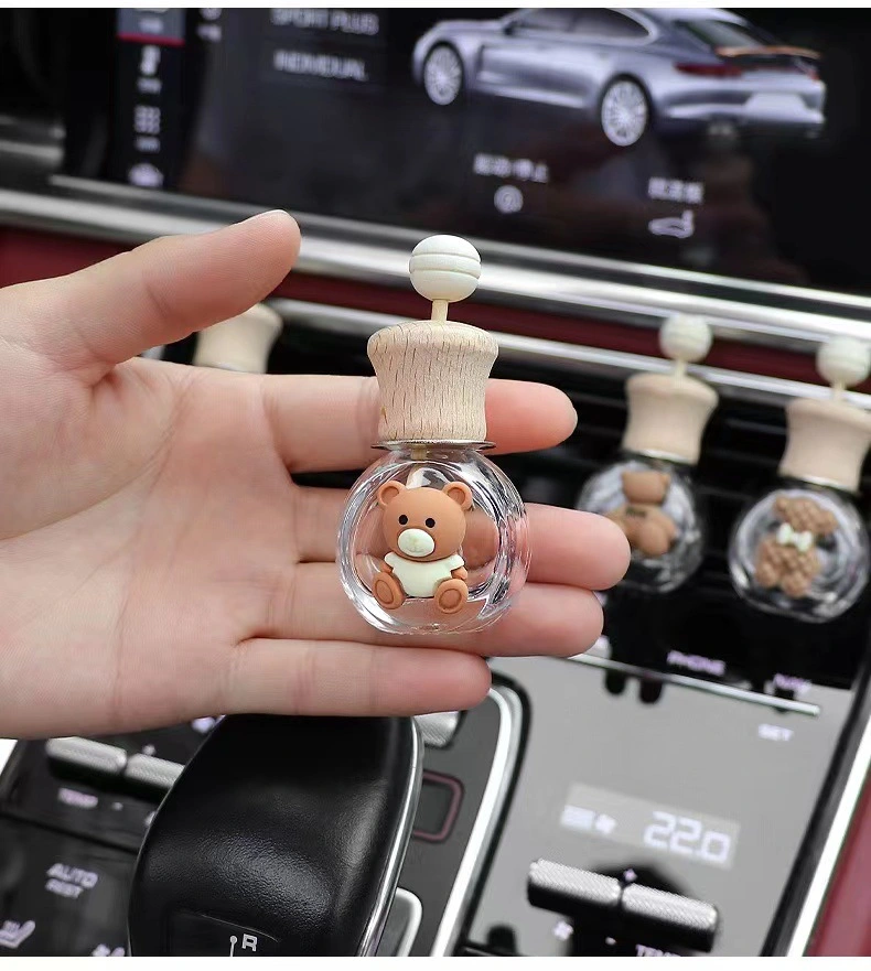 Ambientador Carro Perfume fragrância clipe vazio garrafa de vidro para óleos essenciais o difusor de ar na saída do respiro Ornament Car-Styling