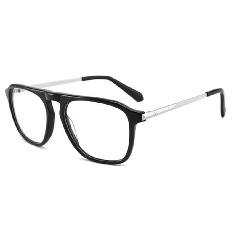 New Fashion Design Acetate Combined with Metal Temple Browline Glasses for Men Optical Frames